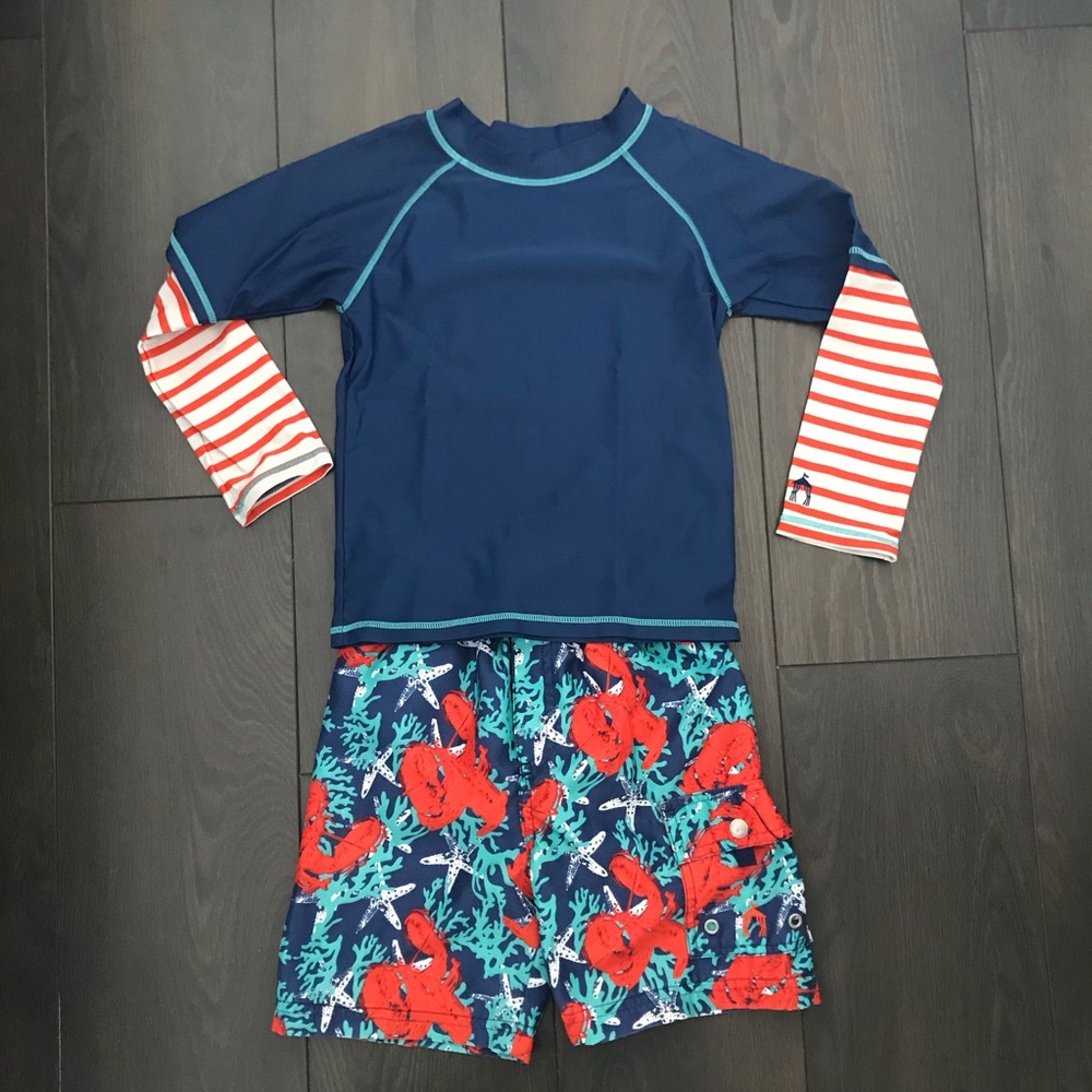 ✨Swimming trunk and rashguard for boys